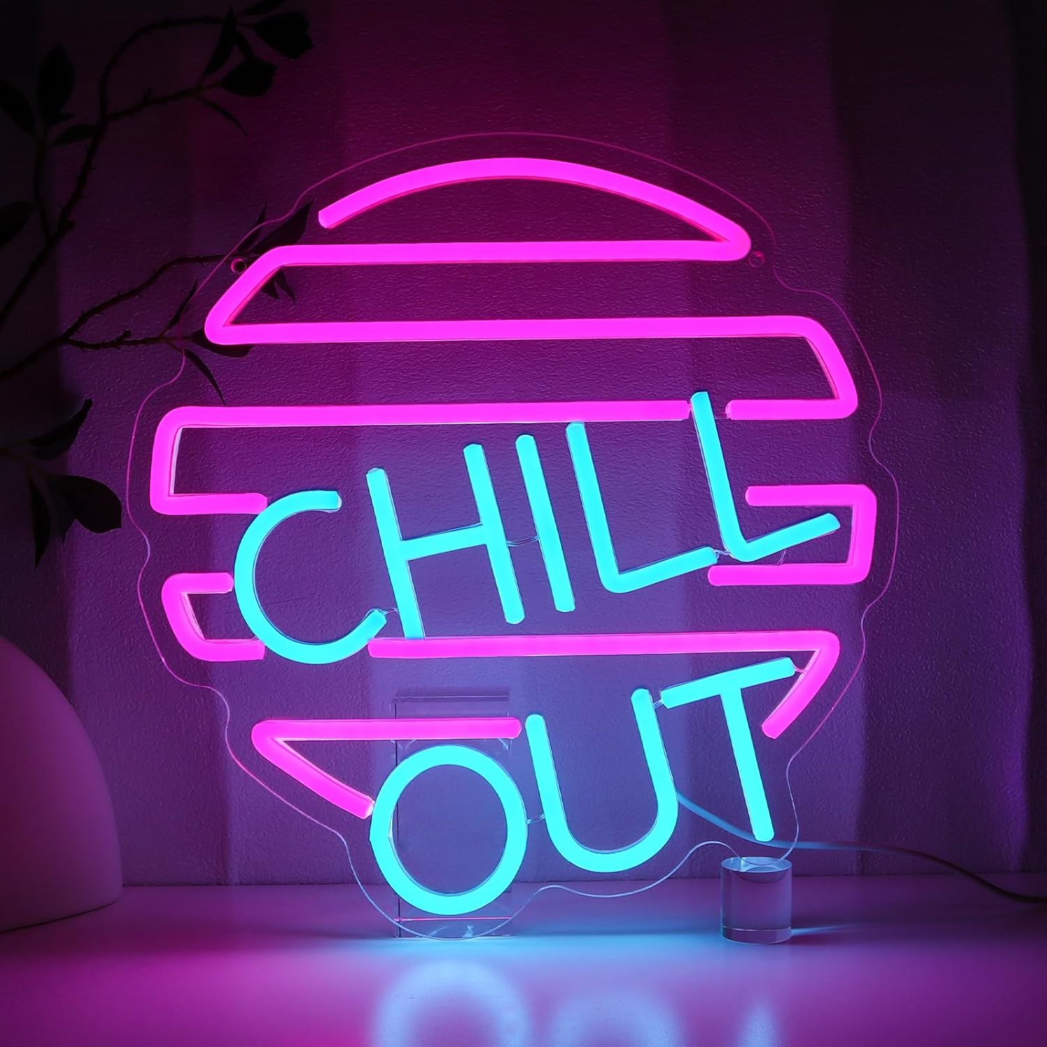 Home Bar Lounge - Enseigne au néon Chill Out pour