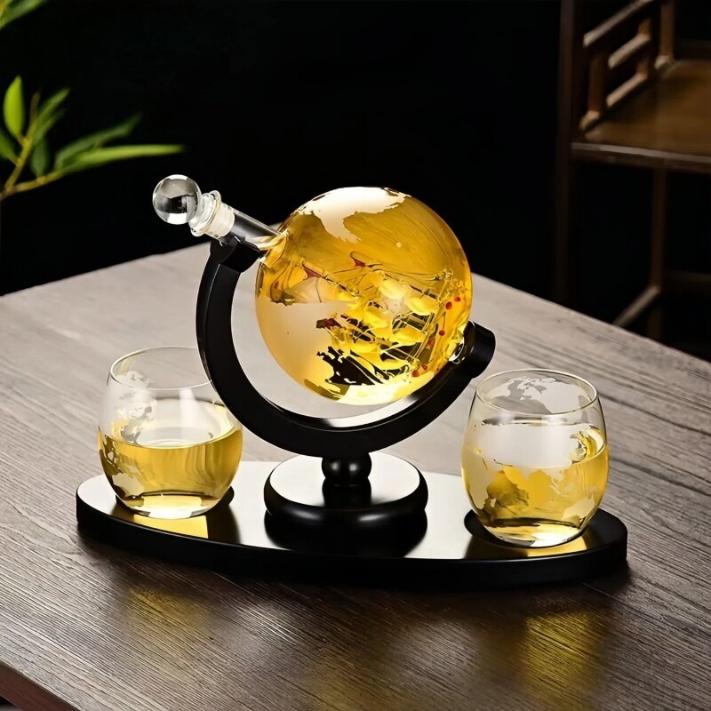 Home Bar Stand - Ensemble de carafe à vin décorative,