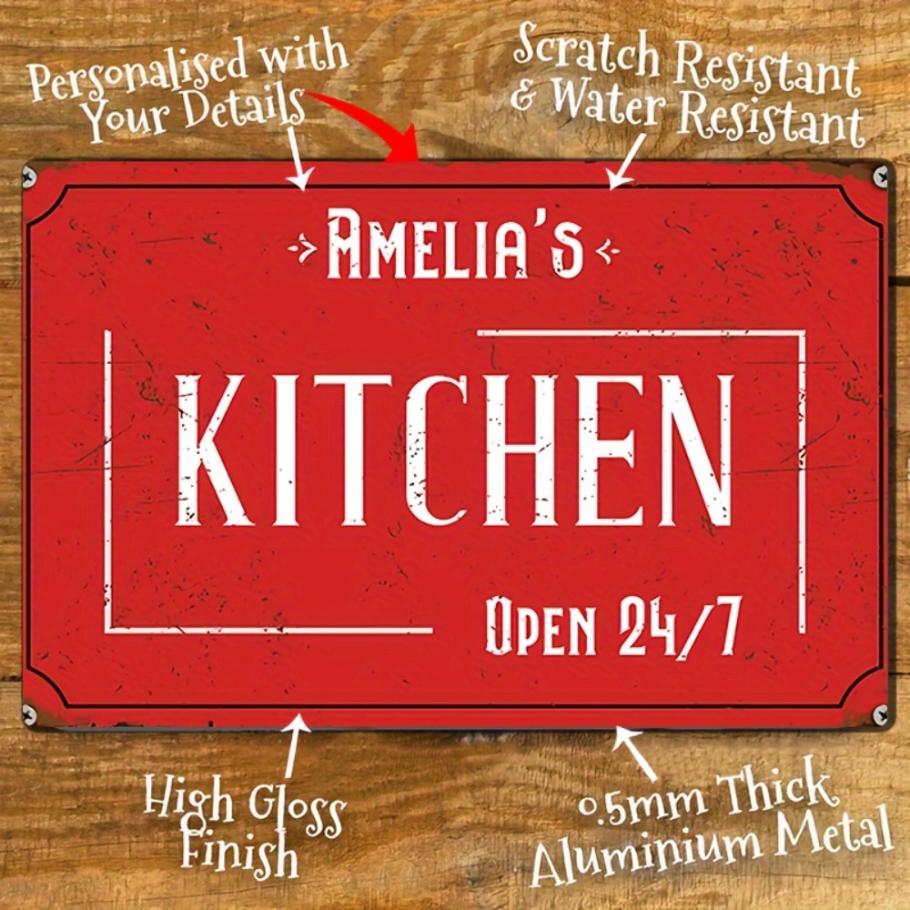 Home Bar Signs - Panneau mural de cuisine personnalisé, décoration