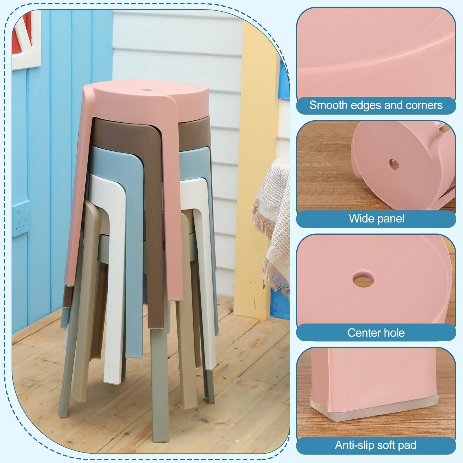 Lot de 6 tabourets empilables  - Home Bar Seating avis et prix