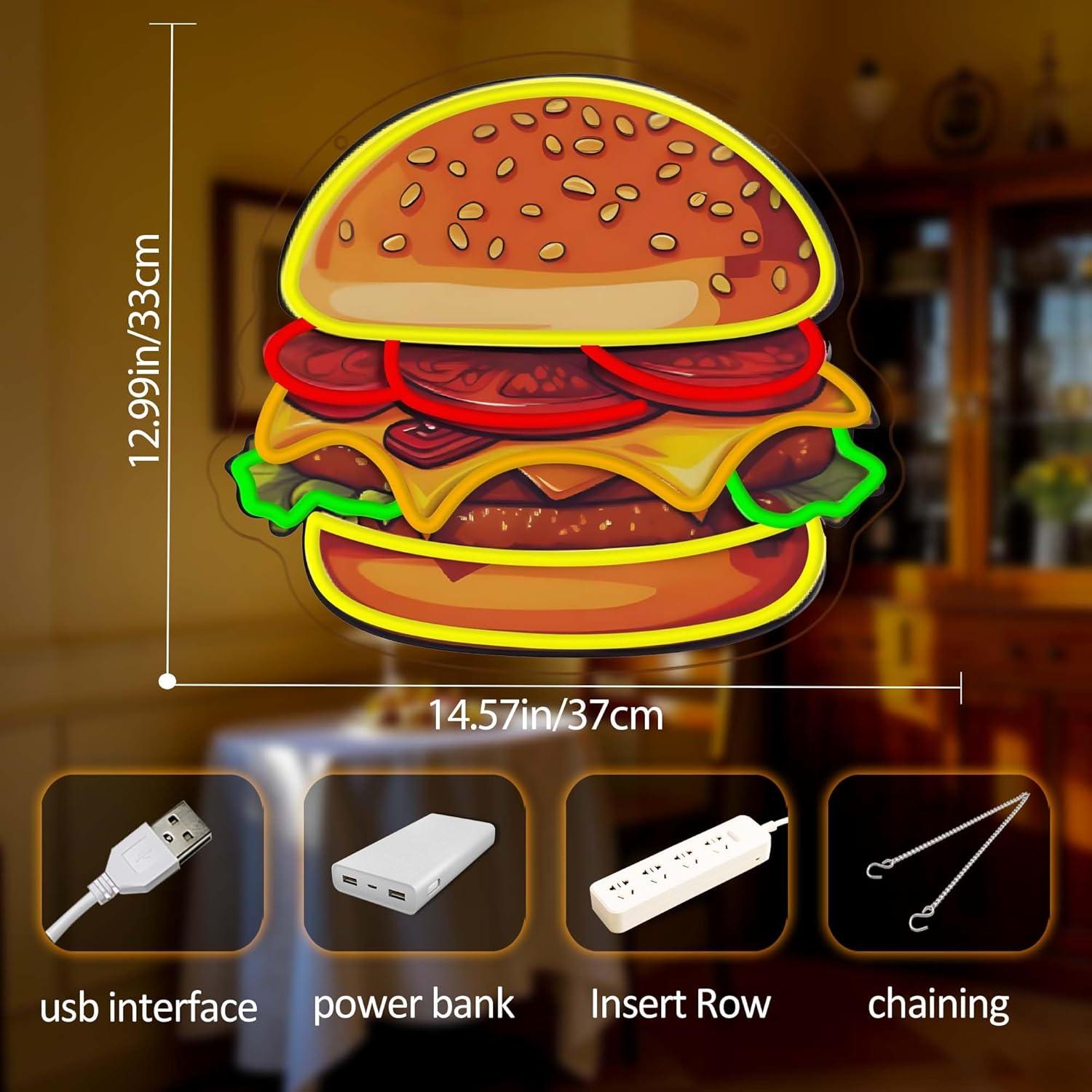 Enseigne néon LED Burger, Lumi - Home Bar Signs avis et prix